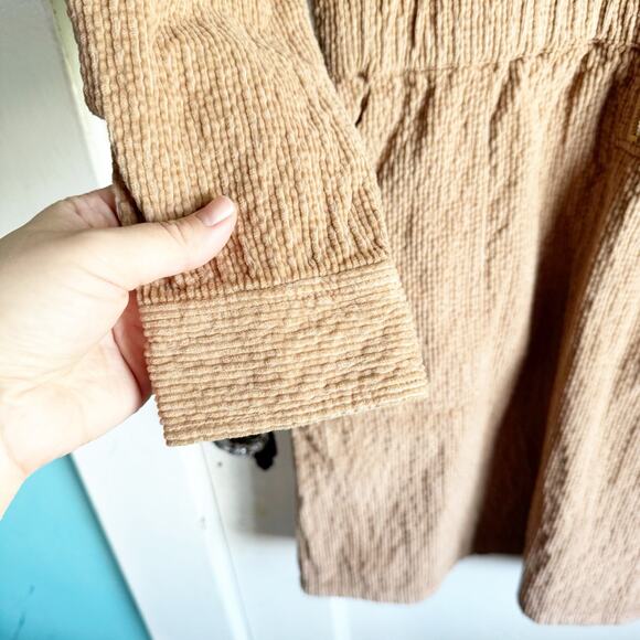 J. Crew Tan Waist Corduroy Dress Size 2 Zip Front Cinched NEW Texture Utility - Picture 7 of 16